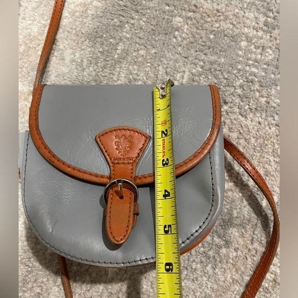 Genuine Leather Small Gray Crossbody Purse Made in Italy 🇮🇹 Florence - Picture 9 of 10